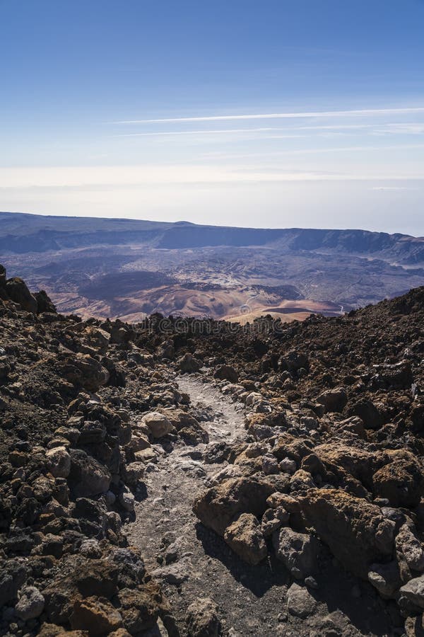 Взгляд национального парка вулкана El Teide в Тенерифе стоковая фотография rf Взгляд национального парка вулкана El Teide в Тенерифе стоковая фотография rf