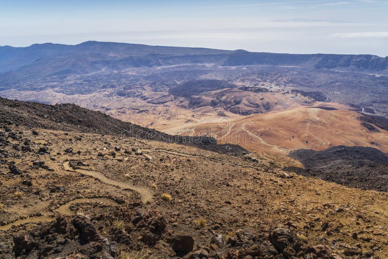 Взгляд национального парка вулкана El Teide в Тенерифе стоковое изображение rf Взгляд национального парка вулкана El Teide в Тенерифе стоковое изображение rf