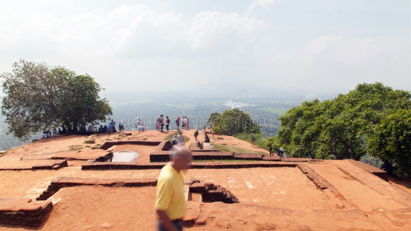 Взгляд от верхнего утеса льва Sigiriya, timelapse Шри-Ланки