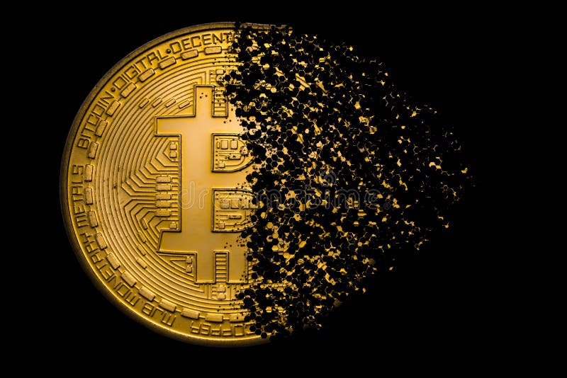 Взрыв Bitcoin стоковое изображение rf Взрыв Bitcoin стоковое изображение rf