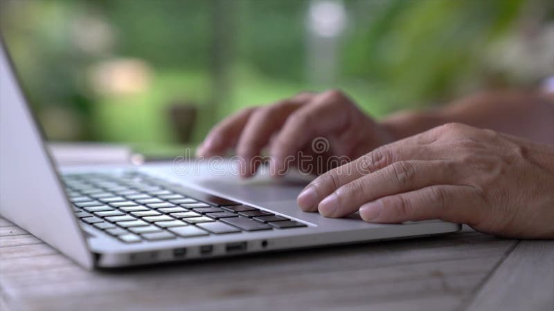Вид: женщины набора на клавиатуре ноутбука компьютера акции видеоматериалы