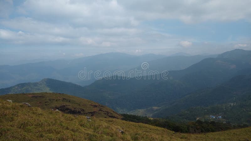 Вид ландшафта Кералы ponmudi thiruvananthapuram станции холма стоковое изображение