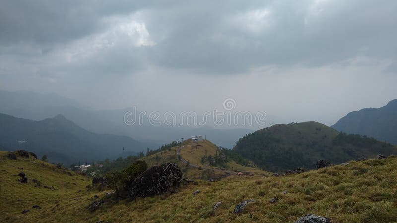 Вид ландшафта Кералы ponmudi thiruvananthapuram станции холма стоковые изображения