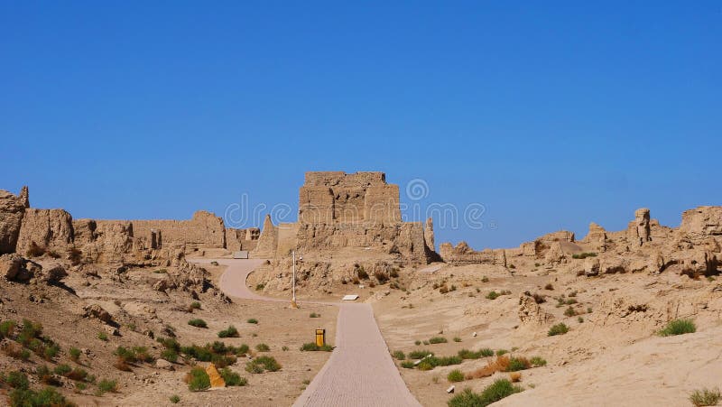 Landscape view of the Ruins of Jiaohe Lying in Xinjiang Province China. Landscape view of the Ruins of Jiaohe Lying in Xinjiang Province China.