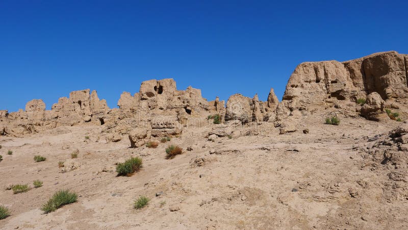 Landscape view of the Ruins of Jiaohe Lying in Xinjiang Province China. Landscape view of the Ruins of Jiaohe Lying in Xinjiang Province China.