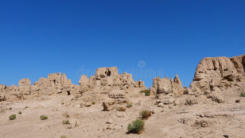 Landscape view of the Ruins of Jiaohe Lying in Xinjiang Province China. Landscape view of the Ruins of Jiaohe Lying in Xinjiang Province China.