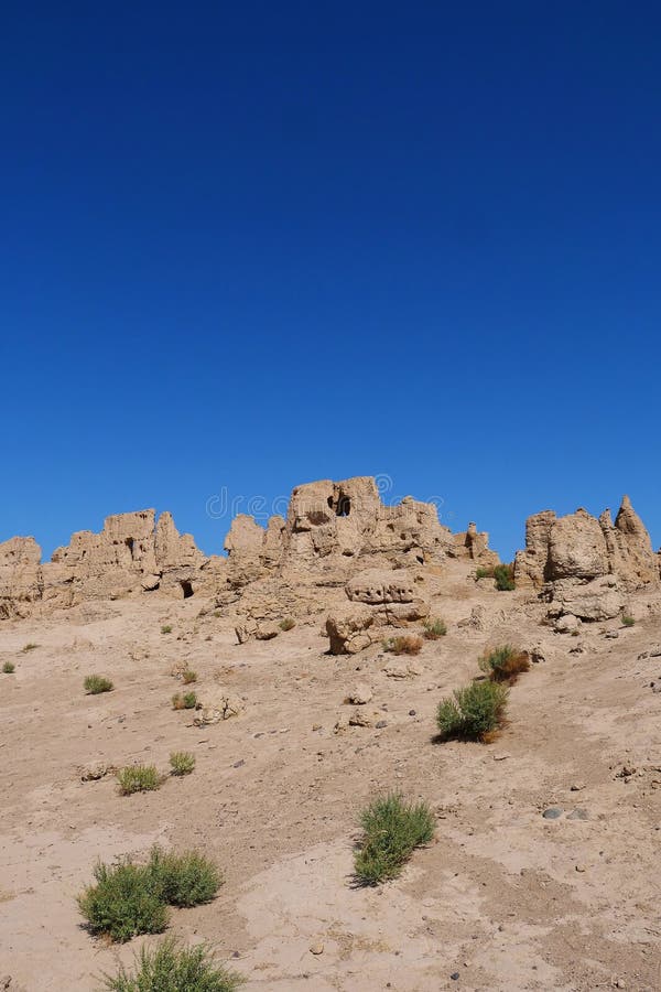 Landscape view of the Ruins of Jiaohe Lying in Xinjiang Province China. Landscape view of the Ruins of Jiaohe Lying in Xinjiang Province China.