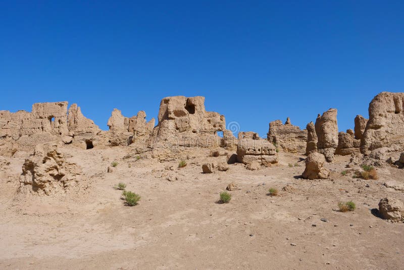 Landscape view of the Ruins of Jiaohe Lying in Xinjiang Province China. Landscape view of the Ruins of Jiaohe Lying in Xinjiang Province China.