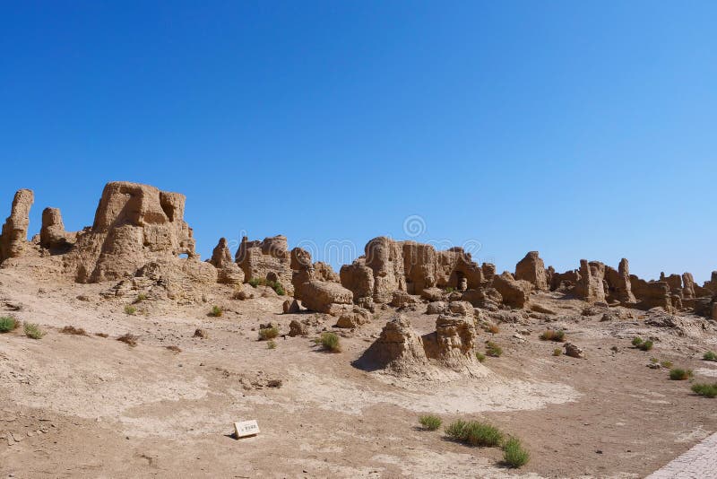 Landscape view of the Ruins of Jiaohe Lying in Xinjiang Province China. Landscape view of the Ruins of Jiaohe Lying in Xinjiang Province China.