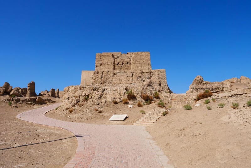 Landscape view of the Ruins of Jiaohe Lying in Xinjiang Province China. Landscape view of the Ruins of Jiaohe Lying in Xinjiang Province China.