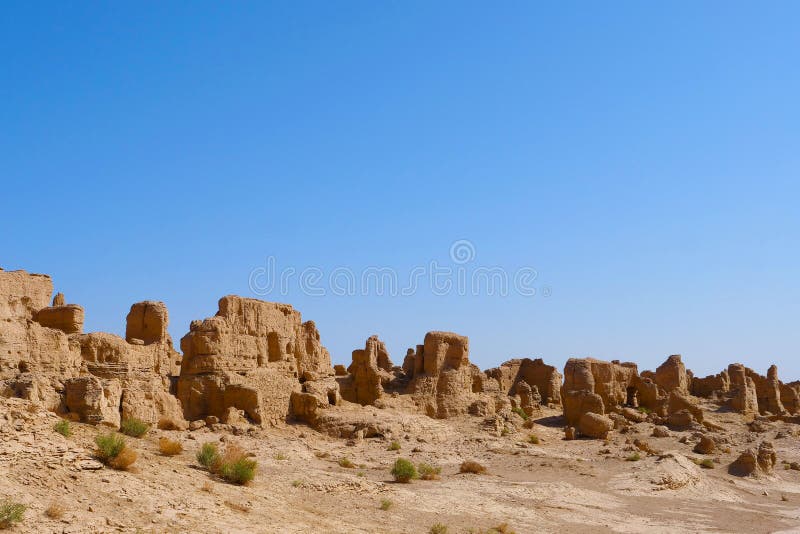 Landscape view of the Ruins of Jiaohe Lying in Xinjiang Province China. Landscape view of the Ruins of Jiaohe Lying in Xinjiang Province China.