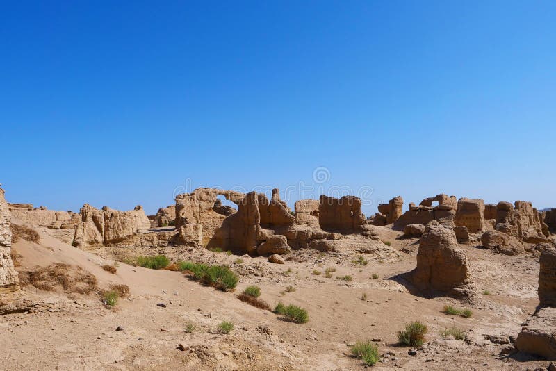 Landscape view of the Ruins of Jiaohe Lying in Xinjiang Province China. Landscape view of the Ruins of Jiaohe Lying in Xinjiang Province China.