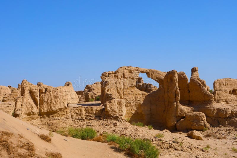 Landscape view of the Ruins of Jiaohe Lying in Xinjiang Province China. Landscape view of the Ruins of Jiaohe Lying in Xinjiang Province China.