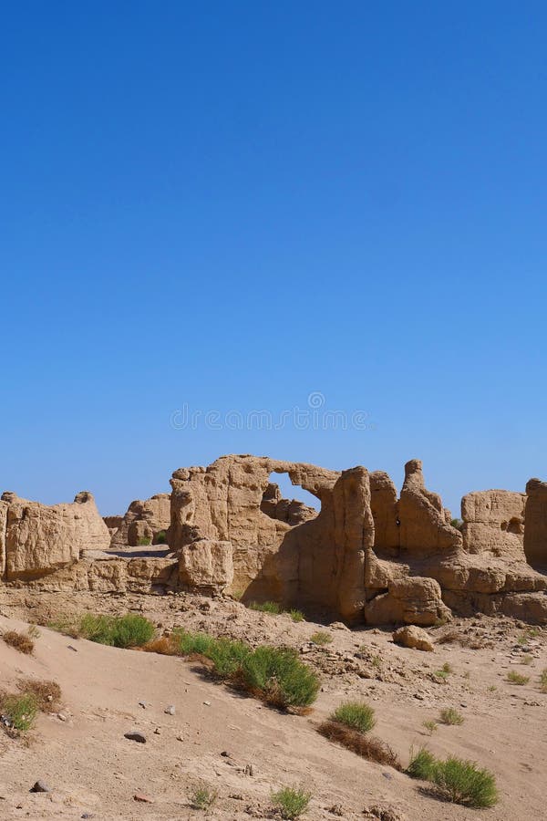 Landscape view of the Ruins of Jiaohe Lying in Xinjiang Province China. Landscape view of the Ruins of Jiaohe Lying in Xinjiang Province China.