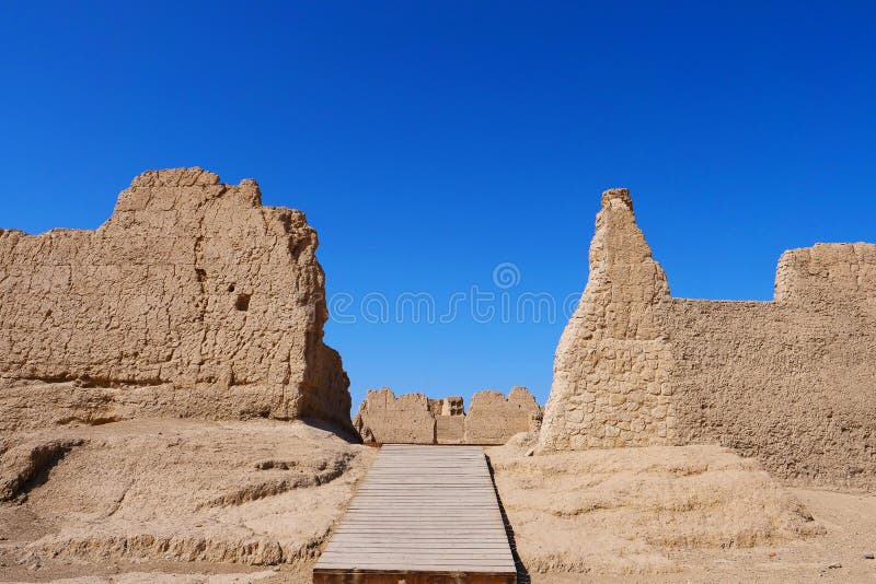 Landscape view of the Ruins of Jiaohe Lying in Xinjiang Province China. Landscape view of the Ruins of Jiaohe Lying in Xinjiang Province China.