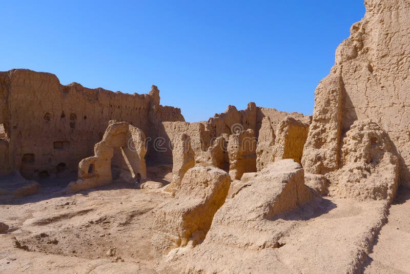 Landscape view of the Ruins of Jiaohe Lying in Xinjiang Province China. Landscape view of the Ruins of Jiaohe Lying in Xinjiang Province China.