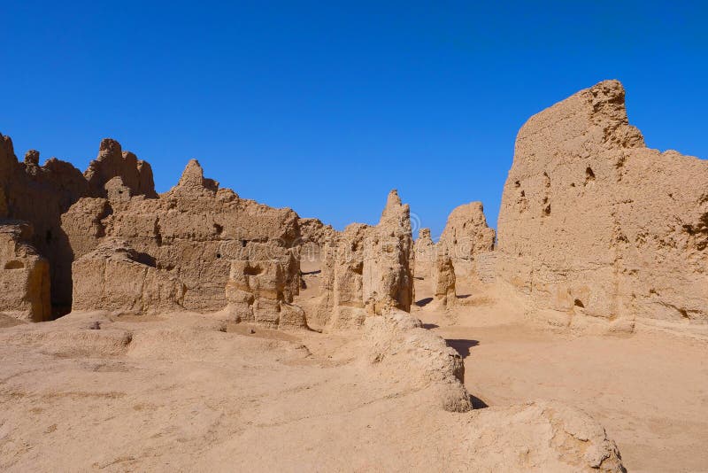 Landscape view of the Ruins of Jiaohe Lying in Xinjiang Province China. Landscape view of the Ruins of Jiaohe Lying in Xinjiang Province China.