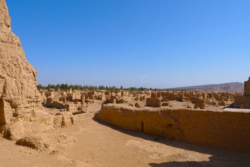 Landscape view of the Ruins of Jiaohe Lying in Xinjiang Province China. Landscape view of the Ruins of Jiaohe Lying in Xinjiang Province China.