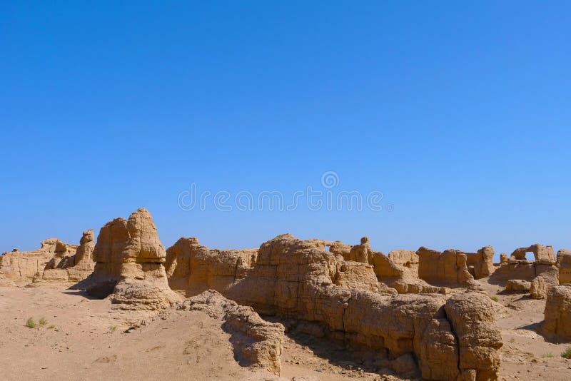 Landscape view of the Ruins of Jiaohe Lying in Xinjiang Province China. Landscape view of the Ruins of Jiaohe Lying in Xinjiang Province China.