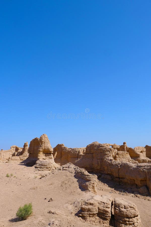 Landscape view of the Ruins of Jiaohe Lying in Xinjiang Province China. Landscape view of the Ruins of Jiaohe Lying in Xinjiang Province China.