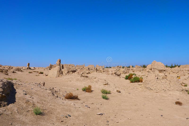 Landscape view of the Ruins of Jiaohe Lying in Xinjiang Province China. Landscape view of the Ruins of Jiaohe Lying in Xinjiang Province China.