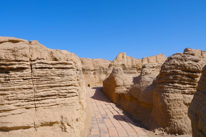 Landscape view of the Ruins of Jiaohe Lying in Xinjiang Province China. Landscape view of the Ruins of Jiaohe Lying in Xinjiang Province China.