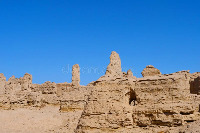 Landscape view of the Ruins of Jiaohe Lying in Xinjiang Province China. Landscape view of the Ruins of Jiaohe Lying in Xinjiang Province China.