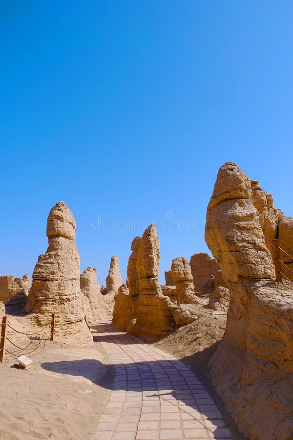 Landscape view of the Ruins of Jiaohe Lying in Xinjiang Province China. Landscape view of the Ruins of Jiaohe Lying in Xinjiang Province China.