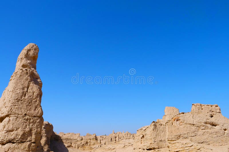 Landscape view of the Ruins of Jiaohe Lying in Xinjiang Province China. Landscape view of the Ruins of Jiaohe Lying in Xinjiang Province China.