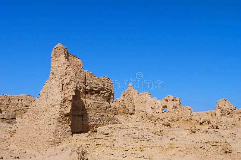 Landscape view of the Ruins of Jiaohe Lying in Xinjiang Province China. Landscape view of the Ruins of Jiaohe Lying in Xinjiang Province China.