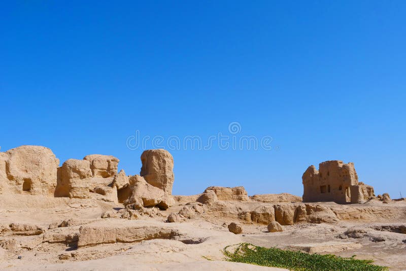 Landscape view of the Ruins of Jiaohe Lying in Xinjiang Province China. Landscape view of the Ruins of Jiaohe Lying in Xinjiang Province China.