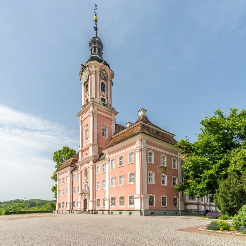 вид на монастырскую церковь в бирнау германия стоковая фотография rf