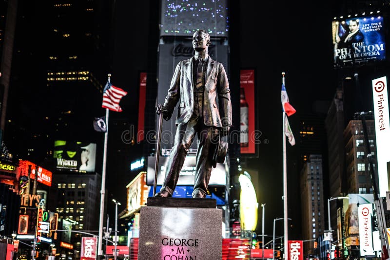 Вид ночи new york times square timessquare стоковое изображение rf