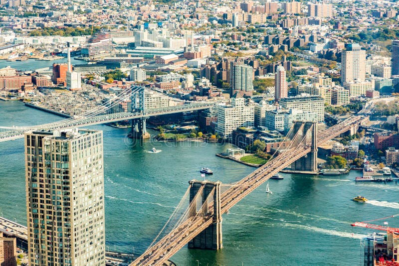 Вид с воздуха DUMBO Бруклина стоковая фотография Вид с воздуха DUMBO Бруклина стоковая фотография