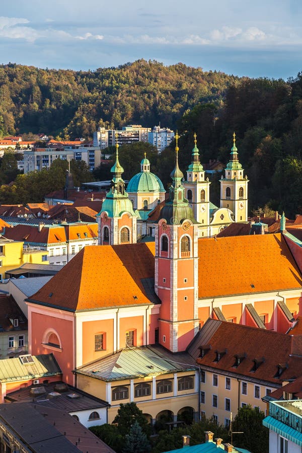 Вид с воздуха Любляны в Словении