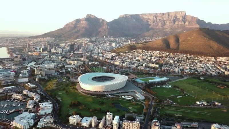 Вид с воздуха над Кейптауном, Южной Африкой