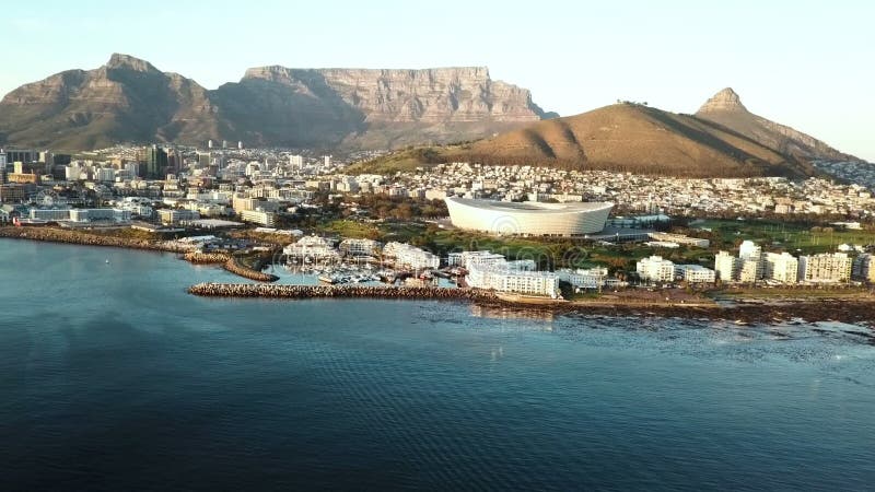 Вид с воздуха над Кейптауном, Южной Африкой