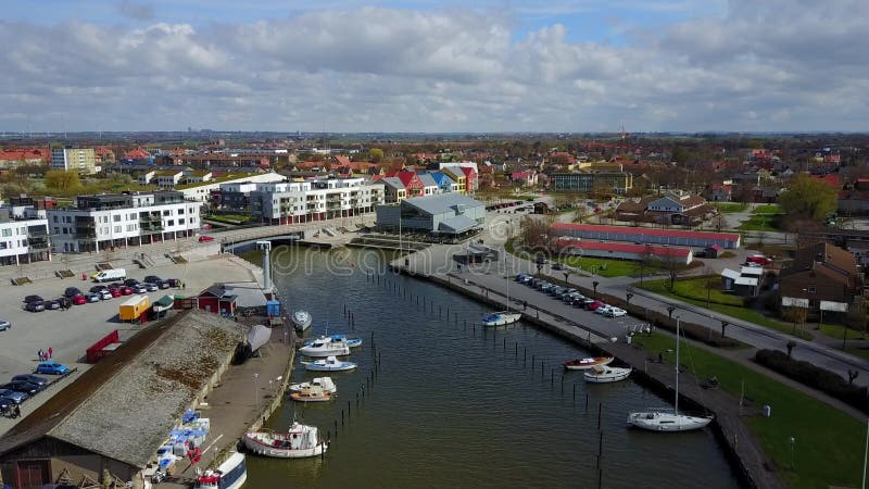 Вид с воздуха порта около Malmo, Швеции