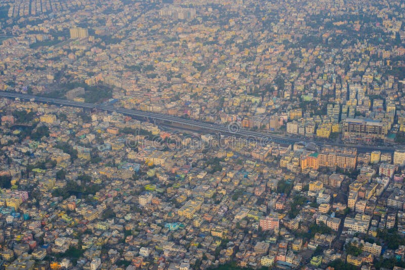 Вид с воздуха старого города Kolkata стоковое изображение rf Вид с воздуха старого города Kolkata стоковое изображение rf