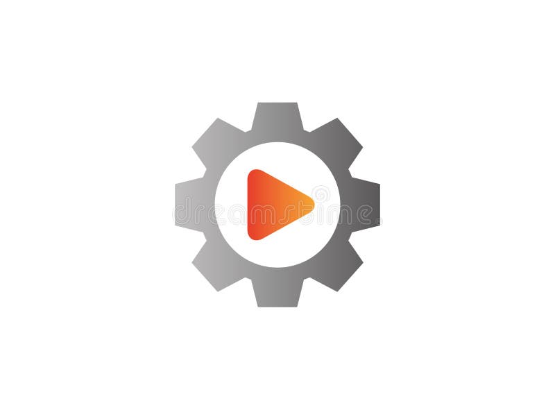 Видео- значок игры внутри шестерни шестерни для дизайна логотипа иллюстрация вектора Видео- значок игры внутри шестерни шестерни для дизайна логотипа иллюстрация вектора
