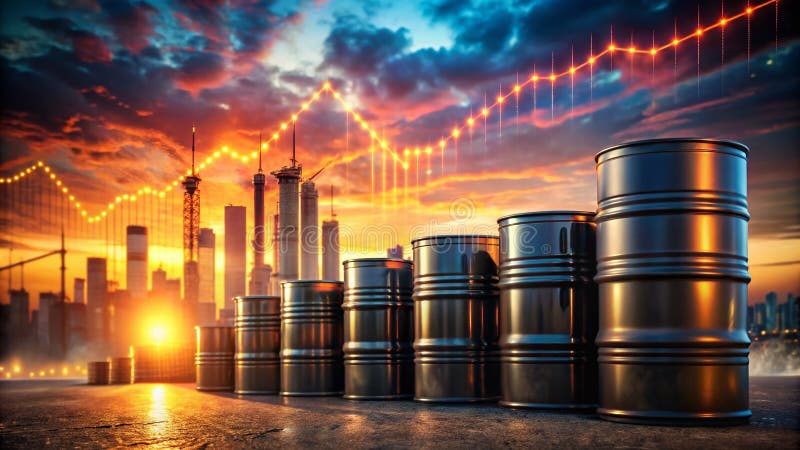 Визуализация волатильности цен на нефть иллюстрация штока