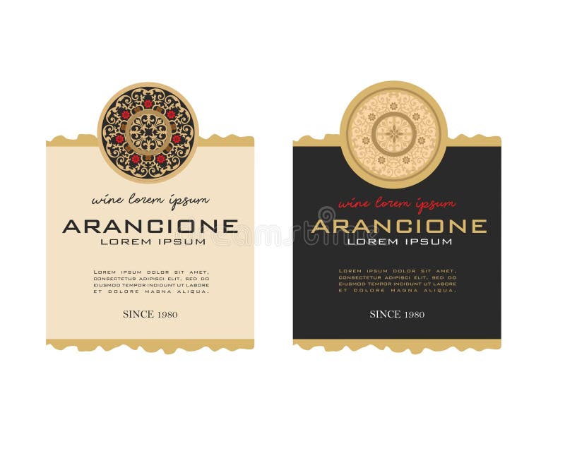 WINE LABEL ITALIAN DRINKS, DECORATIVE STICKER FOR SPARKLING WINE PROSECCO, AMARONE. WINE LABEL ITALIAN DRINKS, DECORATIVE STICKER FOR SPARKLING WINE PROSECCO, AMARONE