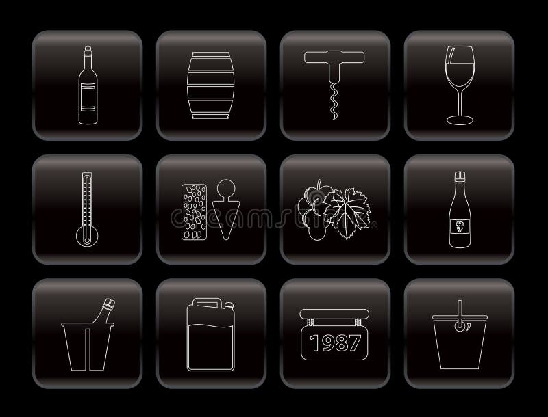 Wine Icons - Vector Icon Set. Wine Icons - Vector Icon Set