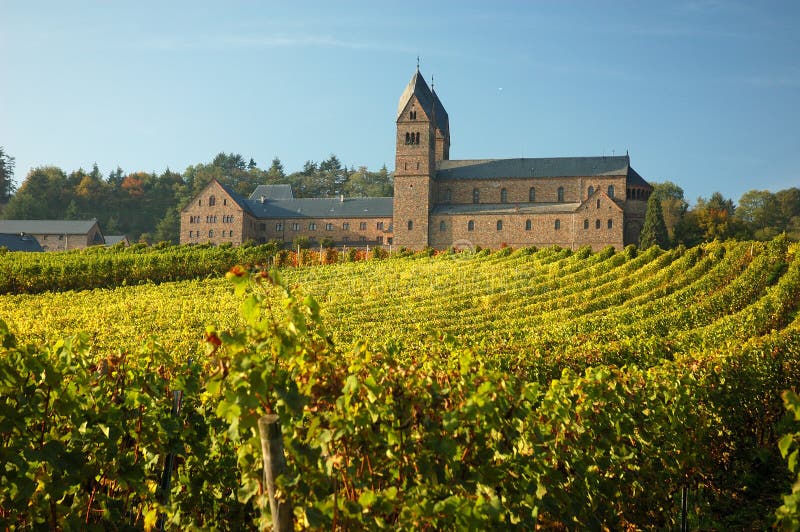 Monastery with a Vineyard in front of it. Monastery with a Vineyard in front of it