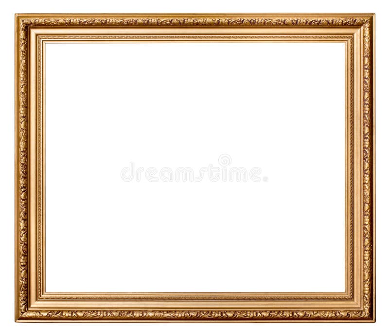 Vintage gold picture frame on white background. Vintage gold picture frame on white background.