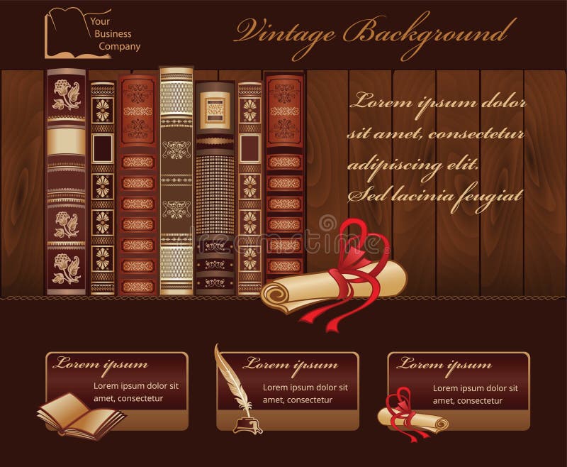 Vintage Book Background for Web Template. Vintage Book Background for Web Template