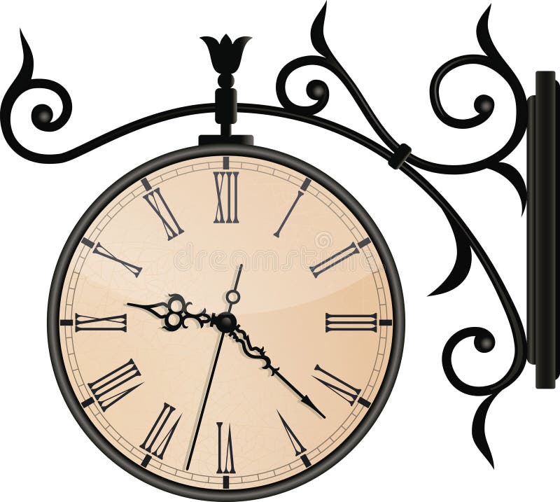 Vintage Street Clock. EPS10. This is editable vector illustration. Vintage Street Clock. EPS10. This is editable vector illustration.