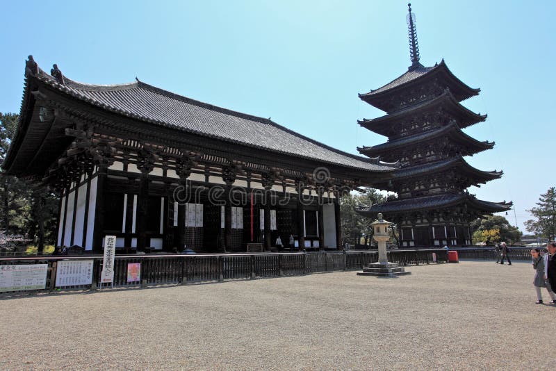 Висок Kofuku-ji, Nara, Япония стоковое фото rf