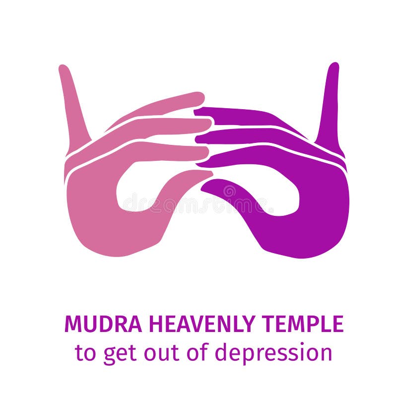 Висок Mudra небесный, который нужно выйти депрессии иллюстрация вектора Висок Mudra небесный, который нужно выйти депрессии иллюстрация вектора