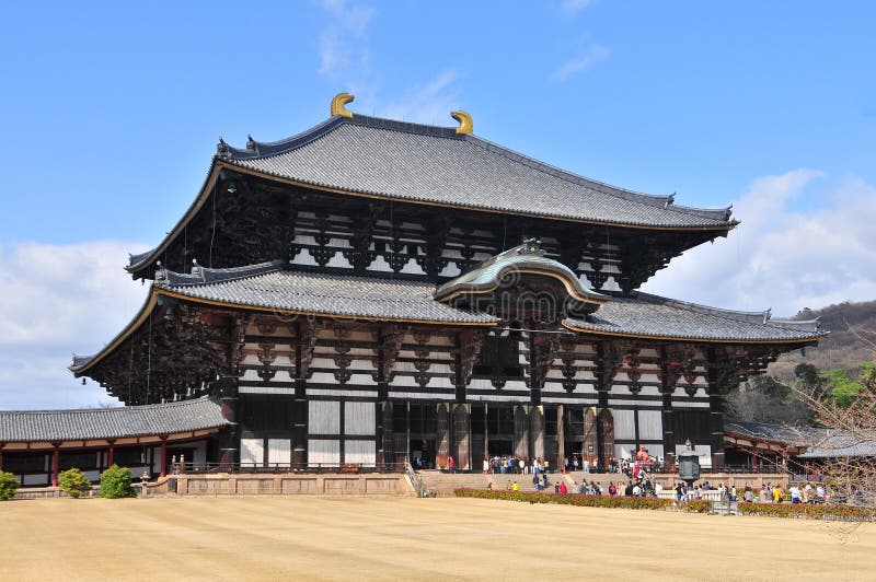 Висок Todai-ji в Nara, Японии. стоковые изображения rf
